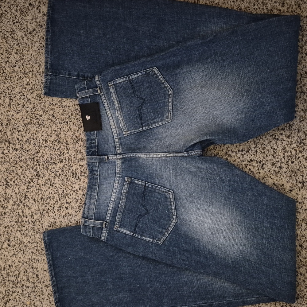 Vintage Versace Jeans Couture Ittierre Women's Blue Distressed Bootcut Jean Sz28